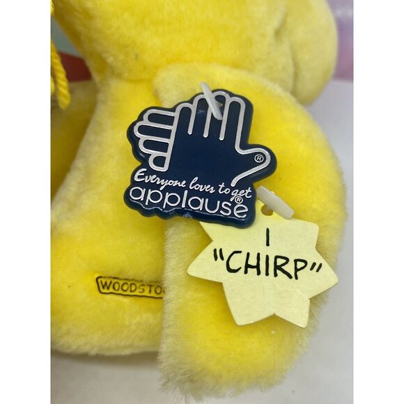 Vintage Peanuts Gang Chip Woodstock Snoopy Plush 8" Applause “I Chirp” w Tag - Picture 4 of 5